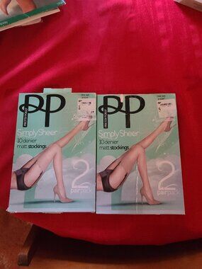 Pretty Polly Thigh High Stockings 4 Pairs Simply Sheer 10 Denier Matt Stockings